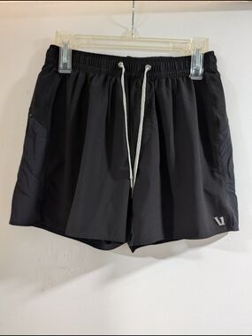 Vuori Black Athletic Drawcord Running Shorts
